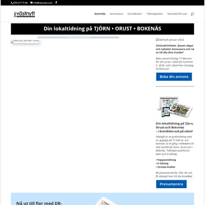 Västnytt AB startsida 2026