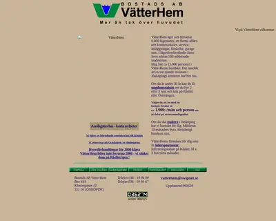 Vi i Vätterhem startsida 1999