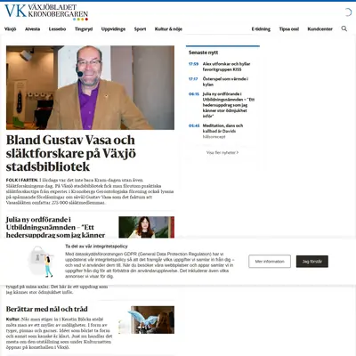 VK Växjöbladet/Kronobergaren startsida 2023