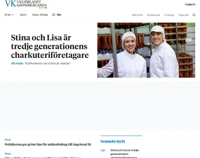 VK Växjöbladet/Kronobergaren startsida 2024