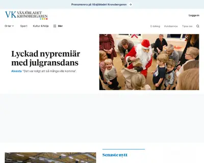 VK Växjöbladet/Kronobergaren startsida 2025