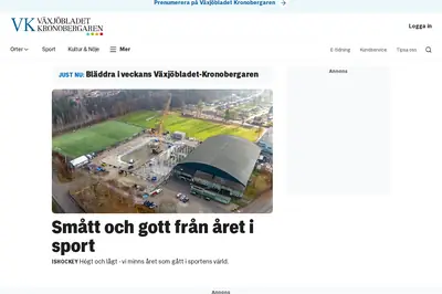VK Växjöbladet/Kronobergaren startsida 2026