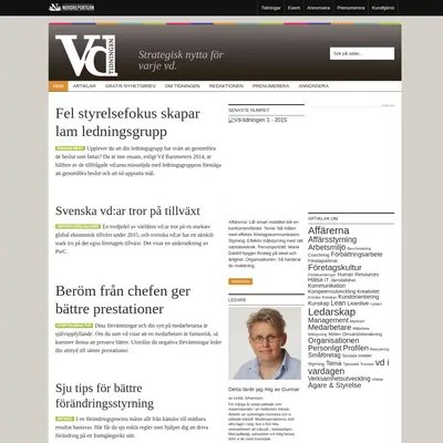 Vd-tidningen, vdtidningen.se startsida 2015