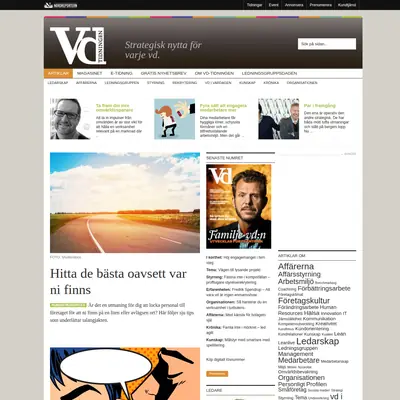 Vd-tidningen, vdtidningen.se startsida 2016