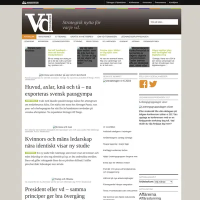 Vd-tidningen, vdtidningen.se startsida 2017