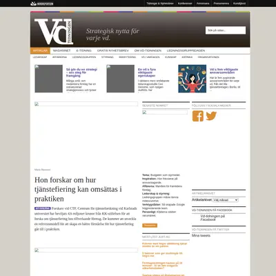 Vd-tidningen, vdtidningen.se startsida 2018