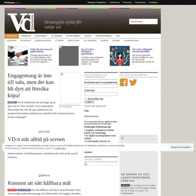 Vd-tidningen, vdtidningen.se startsida 2019