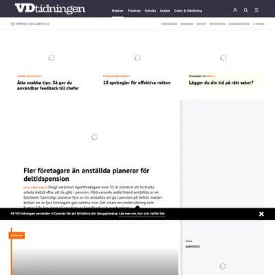 Vd-tidningen, vdtidningen.se startsida 2022