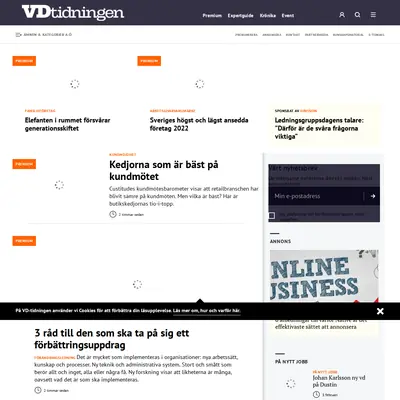 Vd-tidningen, vdtidningen.se startsida 2023