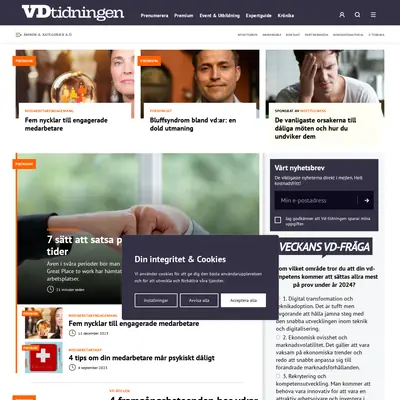 Vd-tidningen, vdtidningen.se startsida 2024