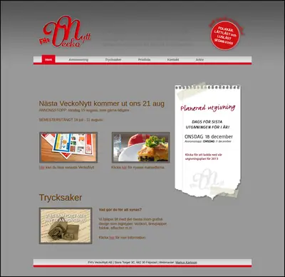 F Hs VeckoNytt startsida 2013