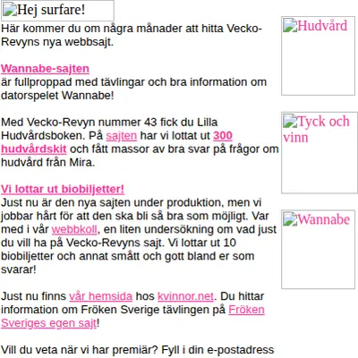 veckorevyn.com startsida 1999