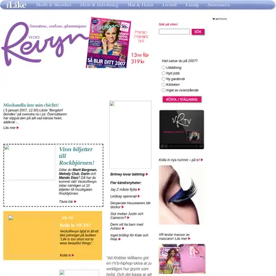 veckorevyn.com startsida 2007