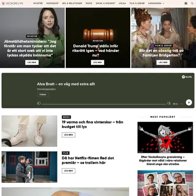 veckorevyn.com startsida 2021