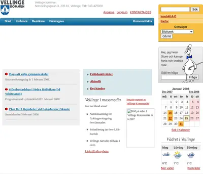 vellinge.se startsida 2008