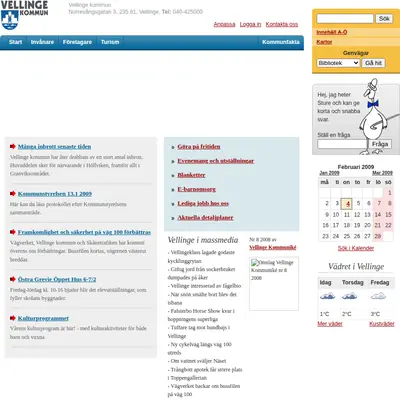 vellinge.se startsida 2009