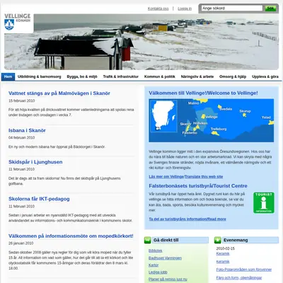 vellinge.se startsida 2010