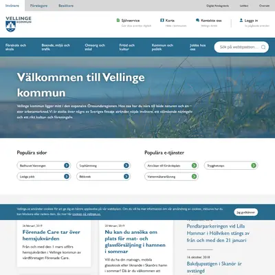 vellinge.se startsida 2019