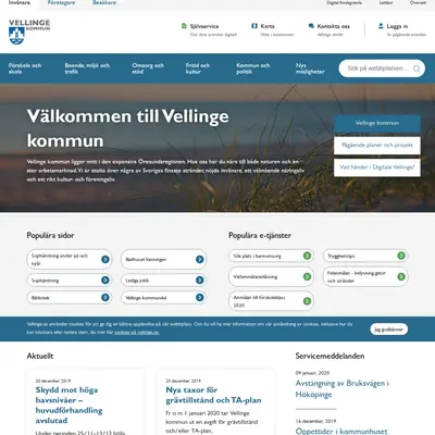 vellinge.se startsida 2020