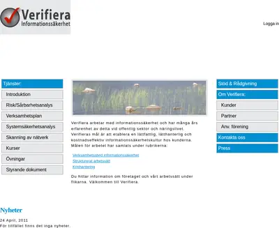 Verifiera, www.verifiera.se startsida 2014