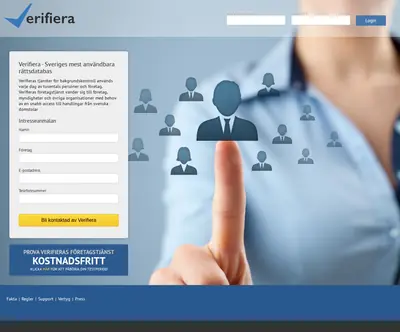 Verifiera, www.verifiera.se startsida 2016