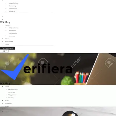 Verifiera, www.verifiera.se startsida 2022