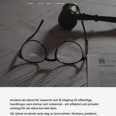 Verifiera, www.verifiera.se startsida 2023