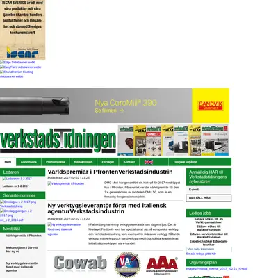 VerkstadsTidningen startsida 2017