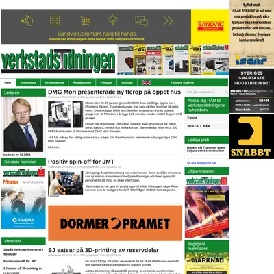 VerkstadsTidningen startsida 2019