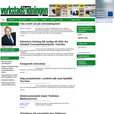VerkstadsTidningen startsida 2022