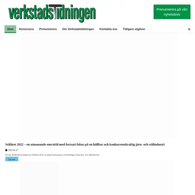 VerkstadsTidningen startsida 2023
