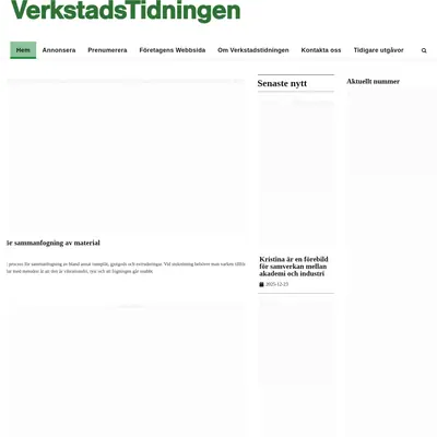 VerkstadsTidningen startsida 2026