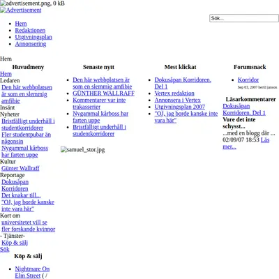 vertex.nu startsida 2007