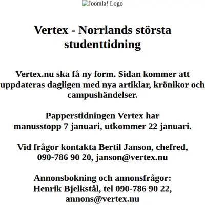 vertex.nu startsida 2008
