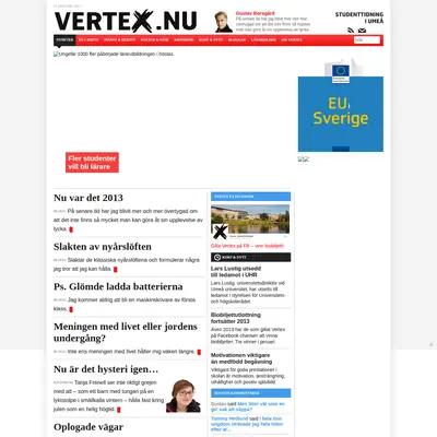 vertex.nu startsida 2013
