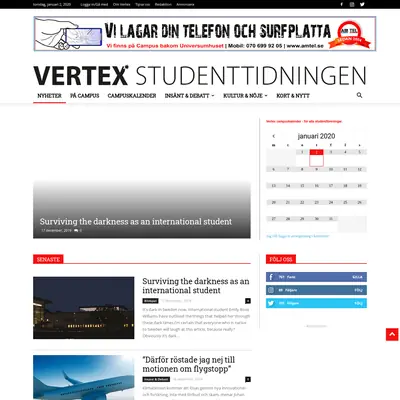 vertex.nu startsida 2020