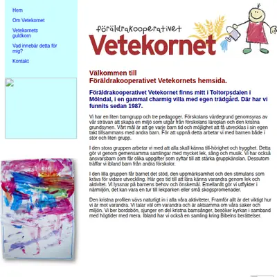 Vetekornet startsida 2005