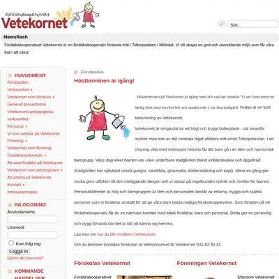 Vetekornet startsida 2014