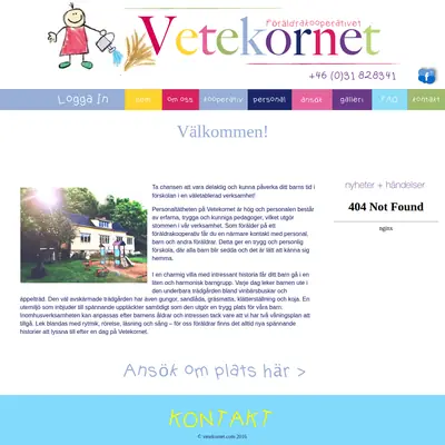 Vetekornet startsida 2017
