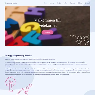 Vetekornet startsida 2020
