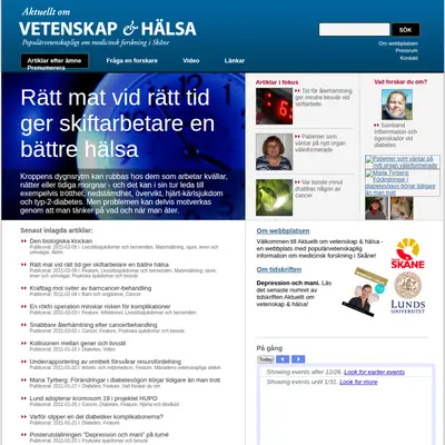 Ny Vetenskap startsida 2011