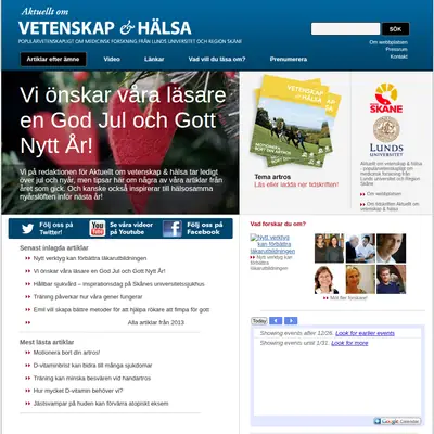 Ny Vetenskap startsida 2014