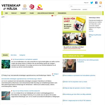 Ny Vetenskap startsida 2017