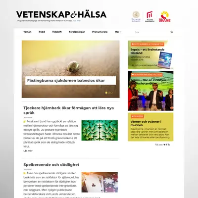 Ny Vetenskap startsida 2019