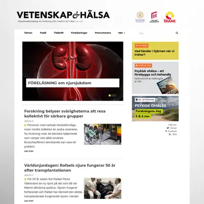 Ny Vetenskap startsida 2020