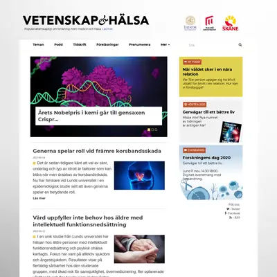Ny Vetenskap startsida 2021