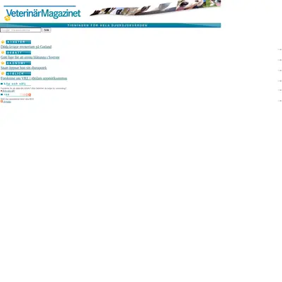 Veterinärmagazinet startsida 2009