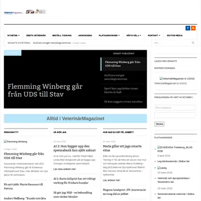 Veterinärmagazinet startsida 2015