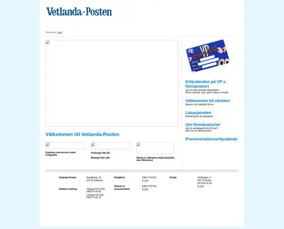 Vetlanda-Posten e-postutskick startsida 2011