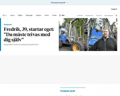 Vetlanda-Posten e-postutskick startsida 2023